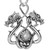 Sterling Silver White Topaz Cab Double Headed Dragon Pendant By Keith Jack