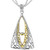 Sterling Silver Rhodium and 10k CZ Tower Gateway Pendant By Keith Jack
