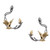 Sterling Silver Rhodium and 10k Yellow Hummingbird Post Earrings~by  KEITH JACK ~PEX0069