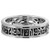 Sterling Silver Oxidized Viking Rune Narrow Ring "Remember me, I remember you. Love me, I love you." by KEITH JACK PRS9971