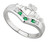 Sterling Silver Claddagh Wishbone Ring with Emerald & Cubic Zirconia S2751