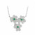 Sterling Silver Shamrock Cluster Pendant with Green Stone and Cubic Zirconia S46198