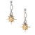 Sterling Silver and 10k White Sapphire (1.3mm) Compass Star Dangle Post Earrings by  KEITH JACK PEX7019
