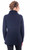 Ladies Turtleneck Ribbed Cable Knit Sweater In Navy