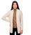 Open Front Cable Knit Cardigan In Natural