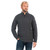 Mens Zip Neck Fisherman Sweater In Charcoal