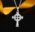 Small Sterling Silver Celtic Cross Pendant with Cubic Zirconia