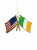 Irish American Flag Ornament 2 3/4" x 1 3/4"