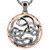 Sterling Silver Ruthenium and 10k Rose Path of Life Hammered Pendant By Keith Jack