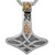Sterling Silver Oxidized and 10k Thor's Hammer Pendant By Keith Jack
