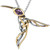 Sterling Silver and 10k Amethyst Hummingbird Pendant By Keith Jack