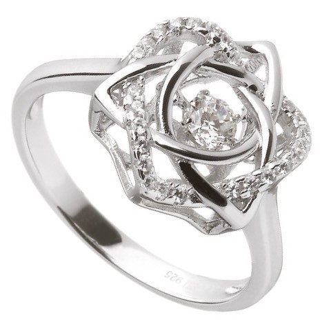 Damhsa Trinity & Heart CZ Ring In Sterling Silver by BORU