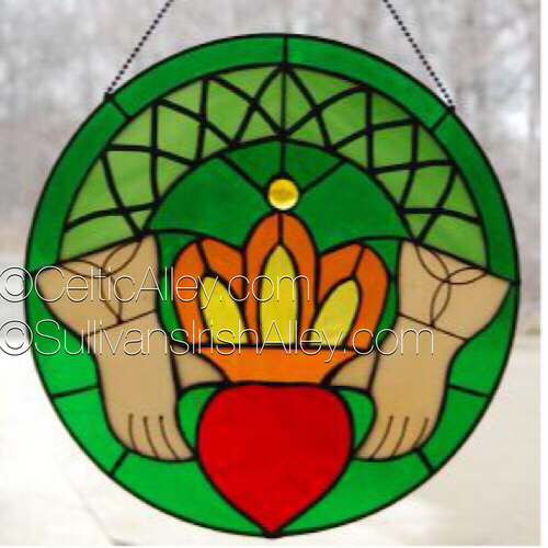 Claddagh Stained Glass Window 12