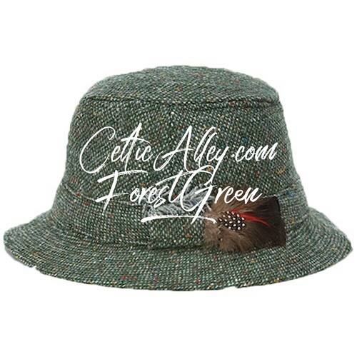 Hanna Hat Donegal IRISH Tweed Walking Hat in FOREST GREEN HandMade in  Ireland