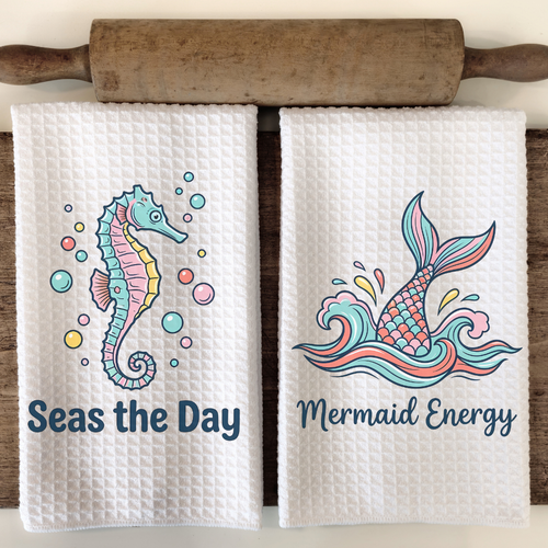 Coastal Kitchen Towel Set | Birthday Gift for Beach Lover