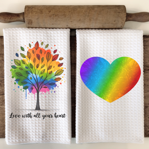 Pride Rainbow Kitchen Towel Set | Love Is Love
