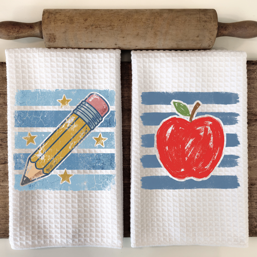 Teacher Towel Set | School Kitchen Decor | Back to School Gift