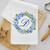 Personalized Blue Hydrangea Monogram Kitchen Towel