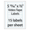 Video Tape Labels 5-13/16" x 2/3" | 15-up