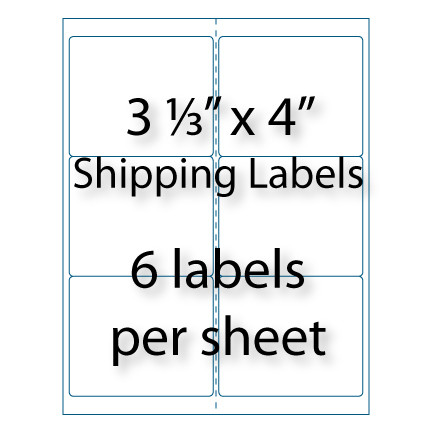 Shipping Labels 31/3" x 4 " 10up