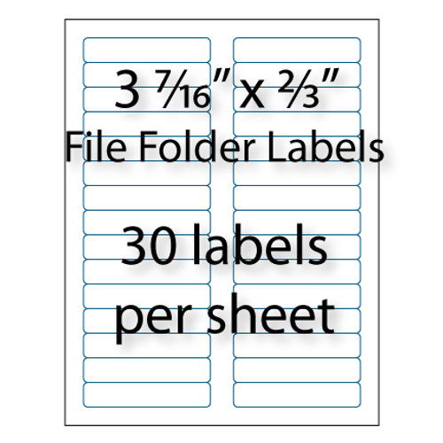 File Folder Labels 3-7/16" x 2/3" | 30-up