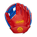 Wilson 2024 A200 EZ Catch 10 Inch Youth Baseball Glove - Royal/Red/Yellow