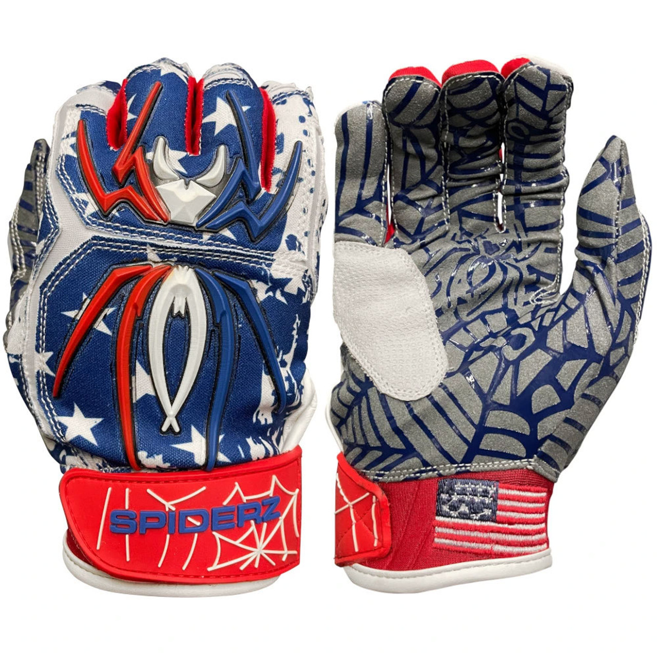 Spiderz Hybrid Baseball/Softball Batting Gloves