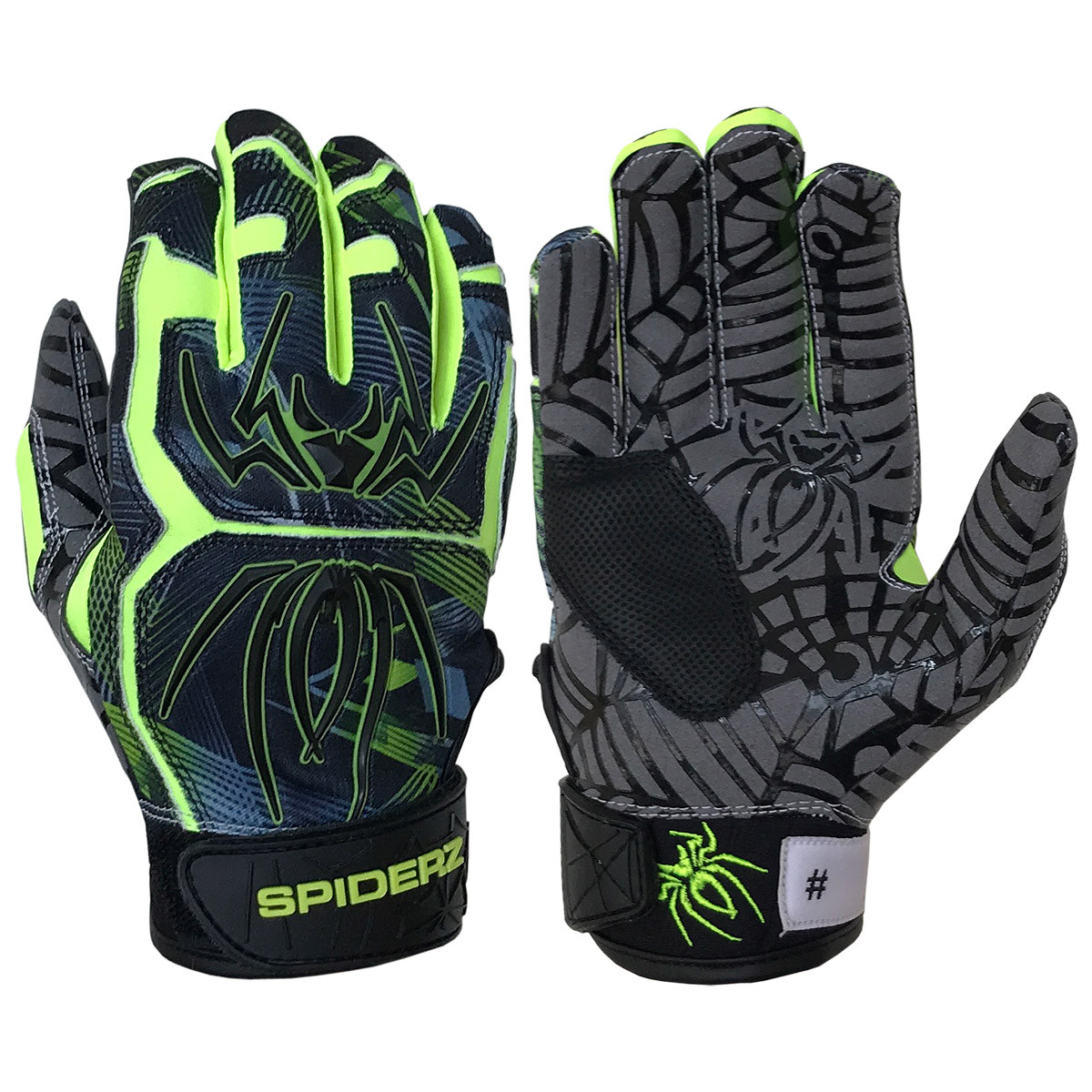 Gants De Frappe Hybrides Spiderz Pour Jeunes – Baseball/Softball, Taille Youth XL, Orange/blanc