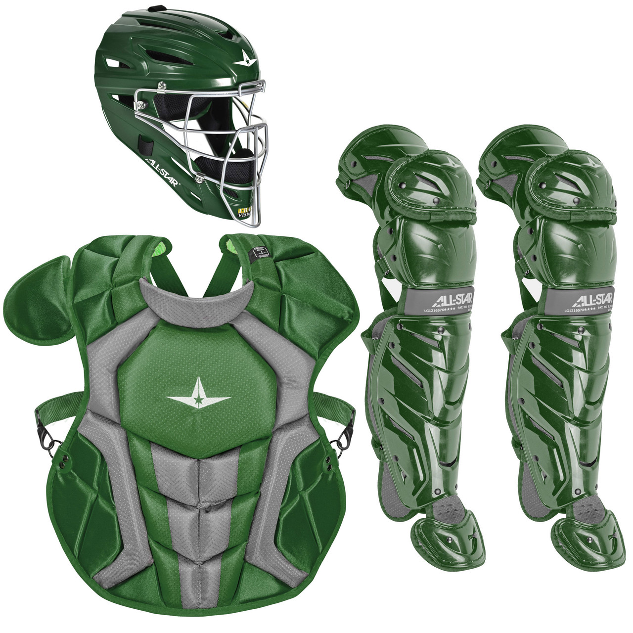 Champro Catchers Gear Green Youth. Leg Guards And Chest Protector.