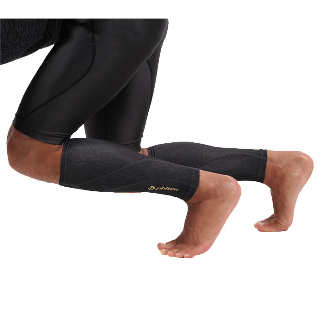 Phiten Titanium Heather Compression Calf Sleeves (Pair) 