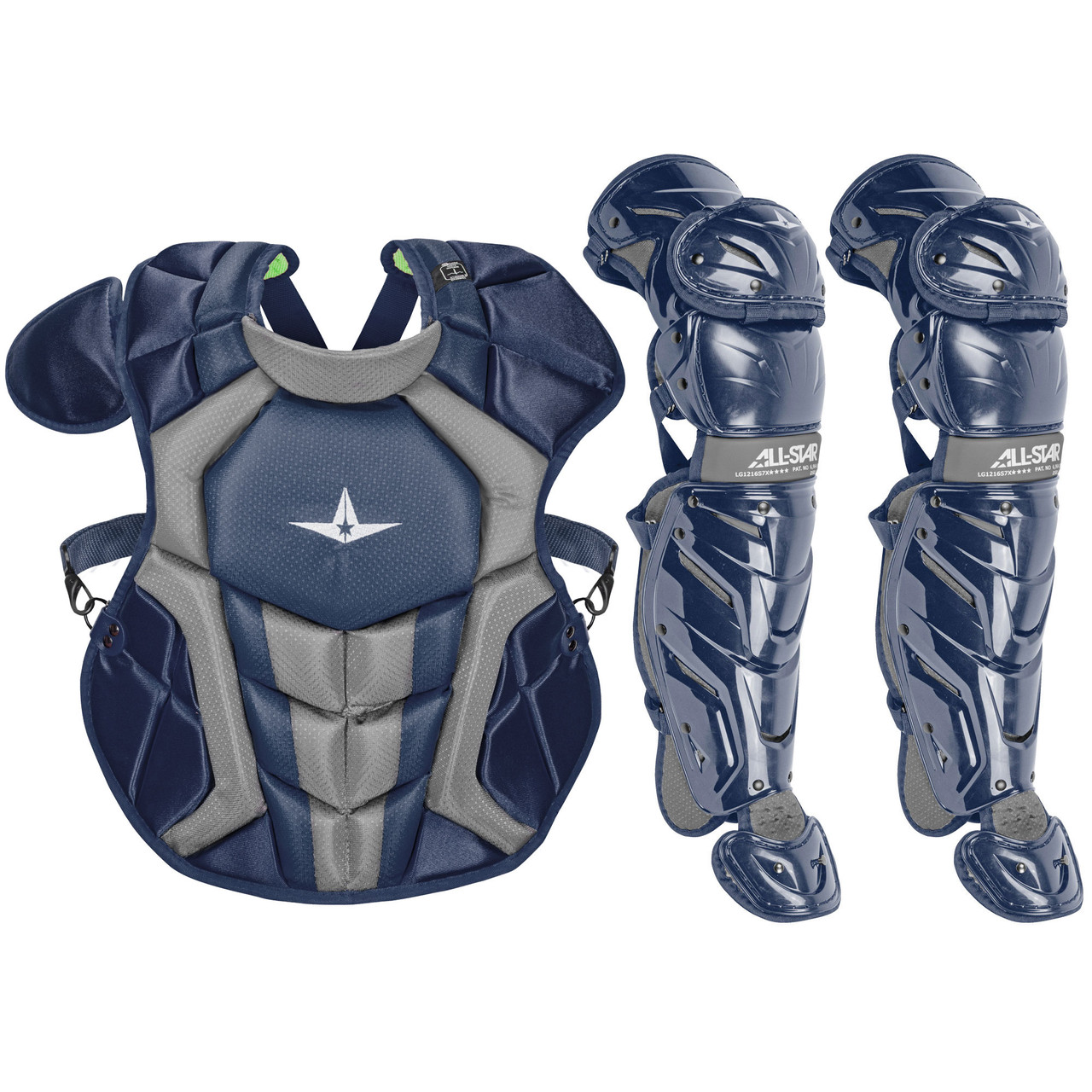 All Star Youth NOCSAE System7 Axis Pro Catcher's Set - Navy