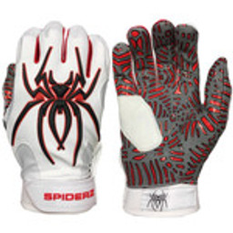 Spiderz Hybrid Tac Palm Baseball//Softball Batting Gloves Large White//Teal