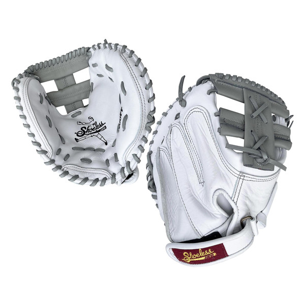 Shoeless Jane Professional 34 Inch 3400FPCM Fastpitch Catcher's Mitt - White/Grey