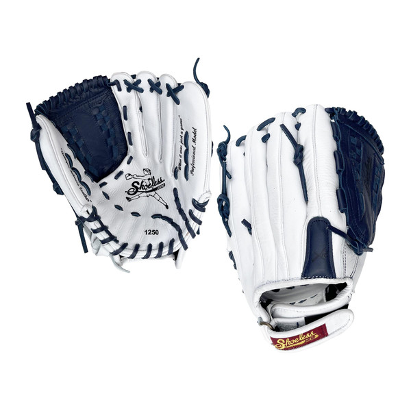 Shoeless Jane Professional 12.5 Inch 1250FPBW Fastpitch Softball Glove - White/Navy