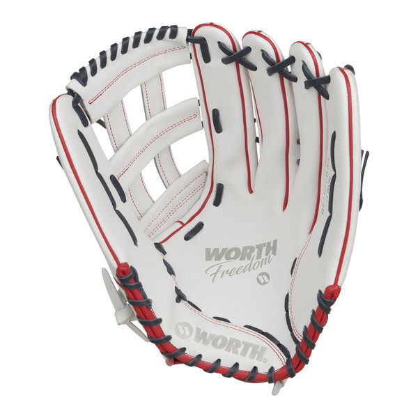 Worth Freedom White, Navy & Red 15 Inch WWF150-6WNS Slowpitch Softball Glove