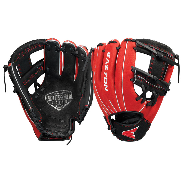 Easton Professional Youth Series 10 Inch PY10BR Baseball Glove - Black/Red