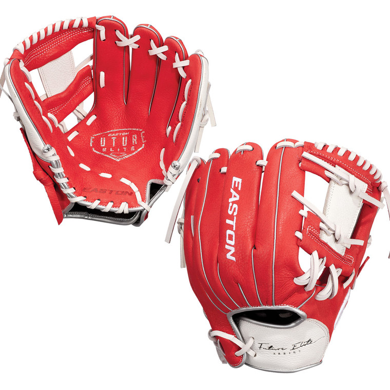 Easton Future Elite 11 Inch FE11 Youth Baseball Glove - Red/White