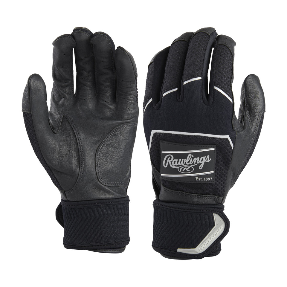 Rawlings Workhorse Compression Strap Adult WHC2BG Baseball Batting Gloves