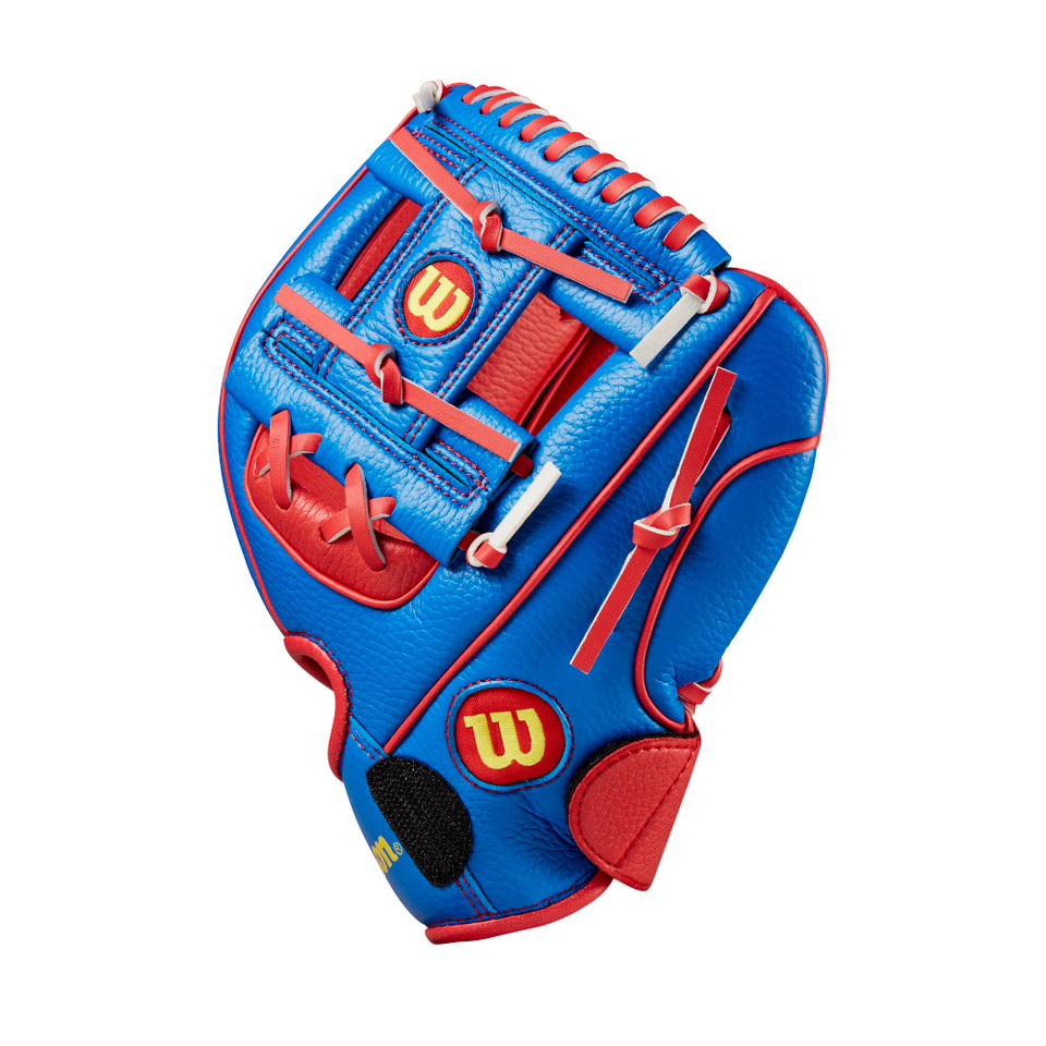 Wilson 2024 A200 EZ Catch 10 Inch Youth Baseball Glove - Royal/Red/Yellow