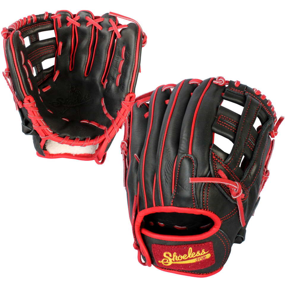 Shoeless Joe Double Play 11.5 Inch BK-RD1150HWR Baseball Glove - Black/Red