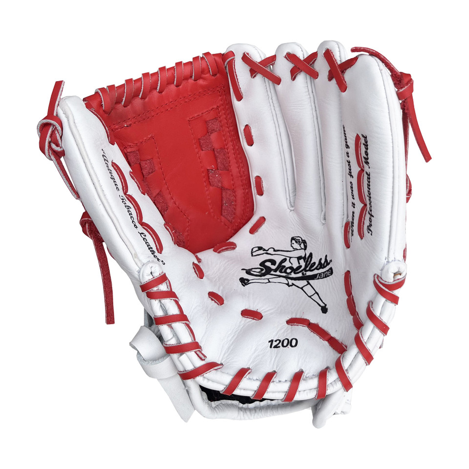 Shoeless Jane Professional 12 Inch 1200FPBW Fastpitch Softball Glove - White/Red