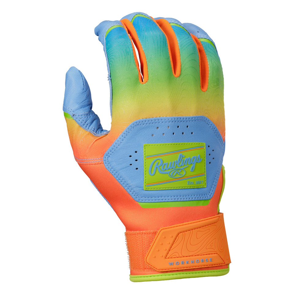 Rawlings Workhorse Funburst Adult Baseball/Softball Batting Gloves