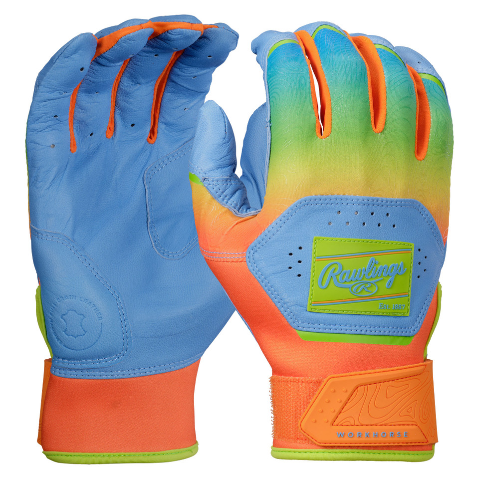 Rawlings Workhorse Funburst Youth Baseball/Softball Batting Gloves