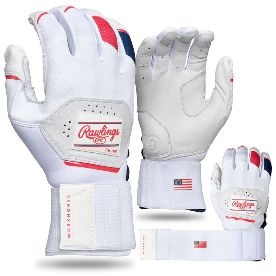 Rawlings Workhorse Compression Strap Adult Baseball/Softball Batting Gloves