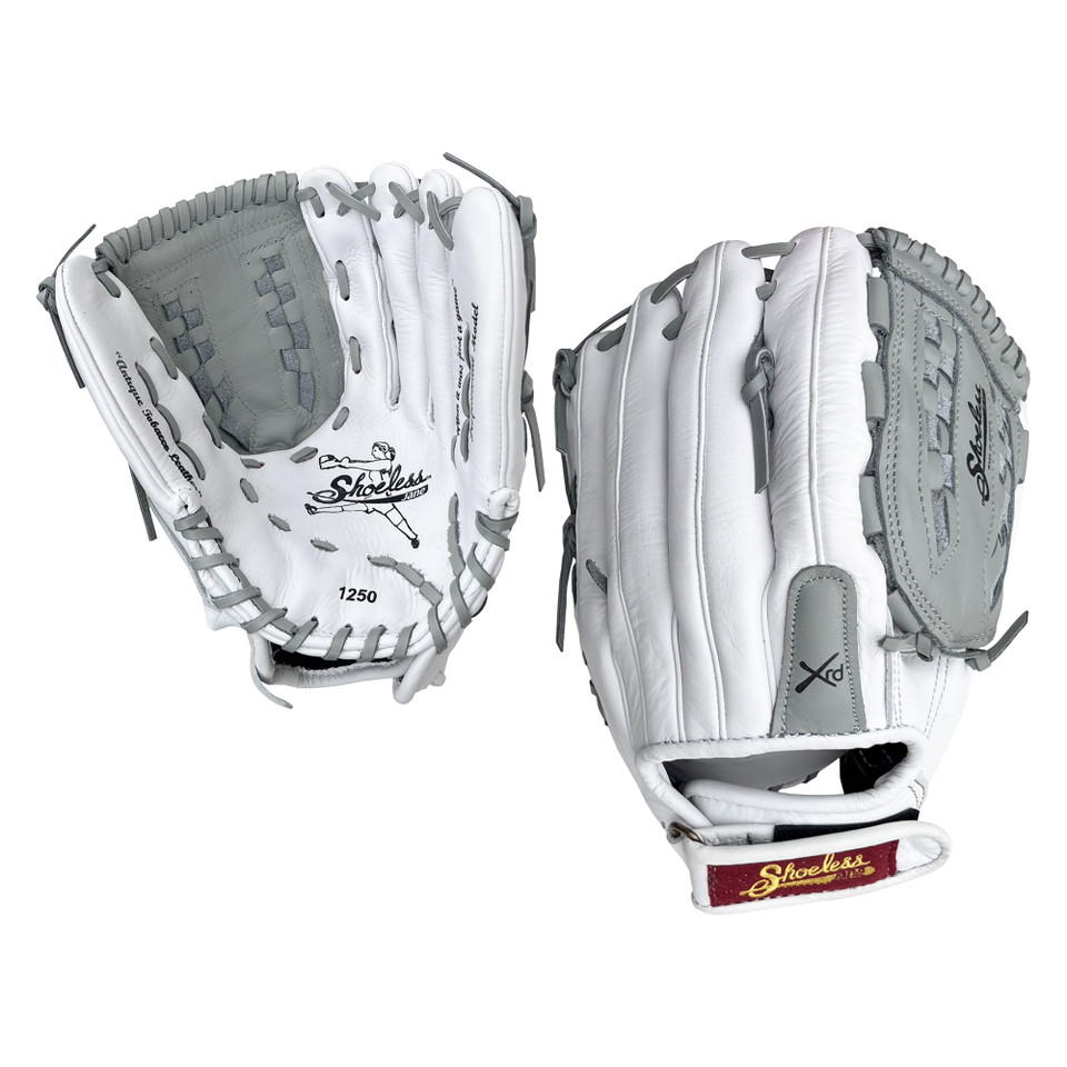Shoeless Jane Professional 12.5 Inch 1250FPBW Fastpitch Softball Glove - White/Grey Shoeless Jane Professional 12.5 Inch 1250FPBW Fastpitch Softball Glove - White/Grey