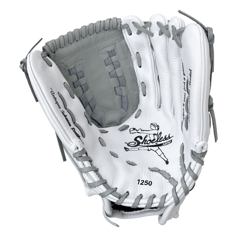 Shoeless Jane Professional 12.5 Inch 1250FPBW Fastpitch Softball Glove - White/Grey Shoeless Jane Professional 12.5 Inch 1250FPBW Fastpitch Softball Glove - White/Grey