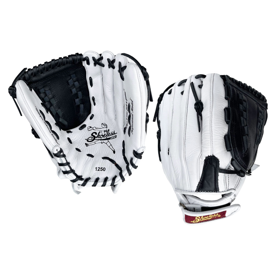 Shoeless Jane Professional 12.5 Inch 1250FPBW Fastpitch Softball Glove - White/Black