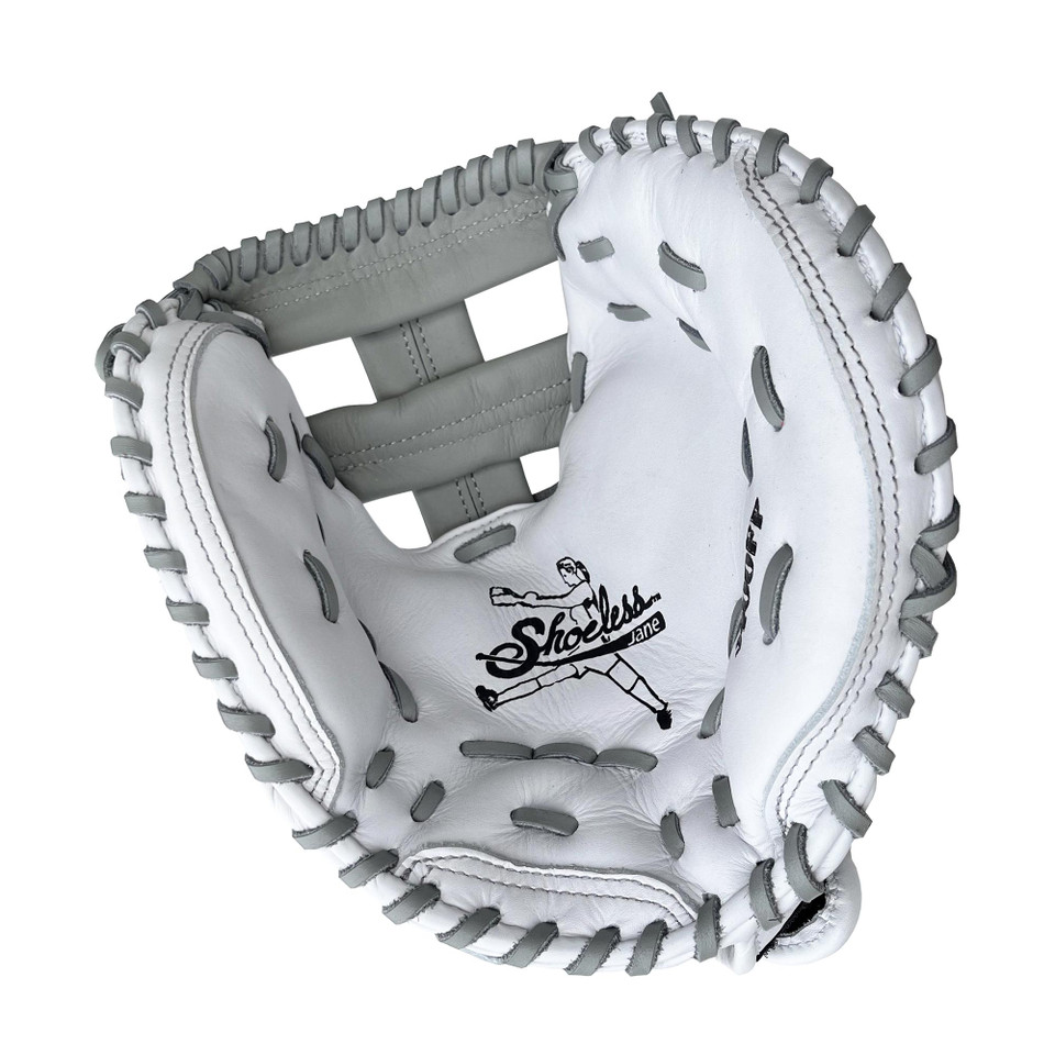 Shoeless Jane Professional 34 Inch 3400FPCM Fastpitch Catcher's Mitt - White/Grey
