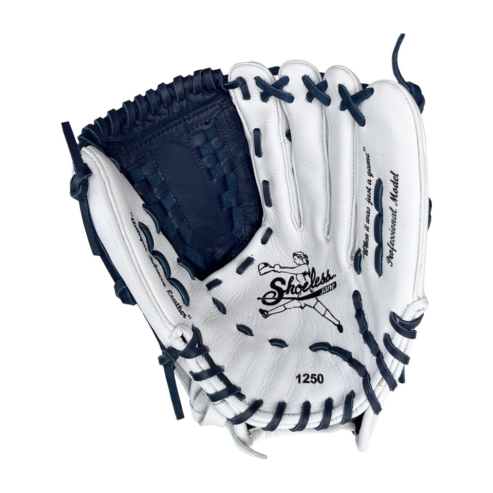 Shoeless Jane Professional 12.5 Inch 1250FPBW Fastpitch Softball Glove - White/Navy