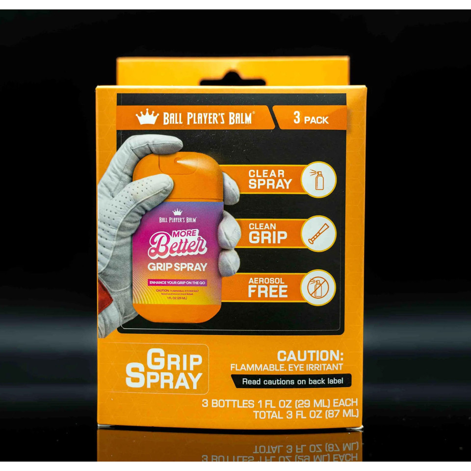 Ball Player's Balm Baseball/Softball MORE BETTER Grip Spray 3-Pack (1oz ea.)